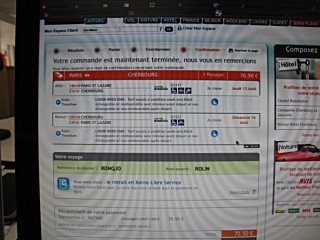 J'achète un billet de train pour Cherbourg