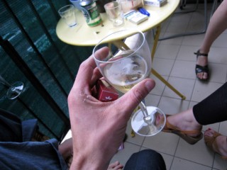 Je bois du champagne