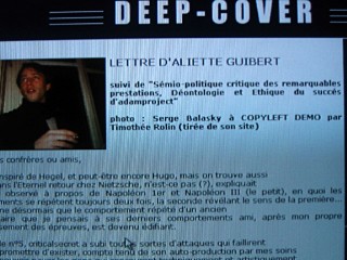 Je découvre que L.D continue de s'acharner sur moi. Elle s'exprime sur le webzine de Thierry (alias THTH)