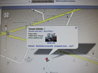 Je repère le Temple Célèste sur Googlemaps